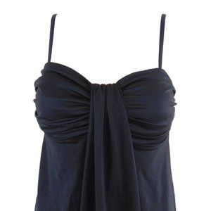 Fit 4U Tummy Black Draped Tankini Top (NEW) Size10